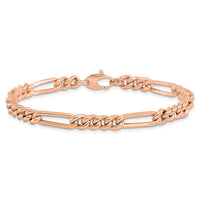 Load image into Gallery viewer, 14K Rose Gold Polished Figaro Link Bracelet
