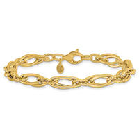 Load image into Gallery viewer, 14K Polished Diamond-cut Fancy Link Bracelet
