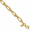 14K Polished Diamond-cut Fancy Link Bracelet