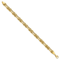 Load image into Gallery viewer, 14k Polished Textured Fancy Link Bracelet
