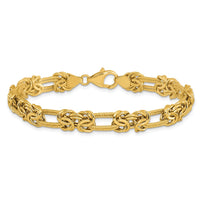 Load image into Gallery viewer, 14k Polished Textured Fancy Link Bracelet
