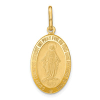 Load image into Gallery viewer, 14k Polished and Matte Oval Miraculous Medal
