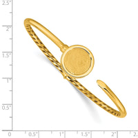 Load image into Gallery viewer, 14k Polished and Matte Coin Hinged Bangle
