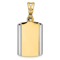 Load image into Gallery viewer, 14K Two-tone Brushed Cross Dog Tag Pendant
