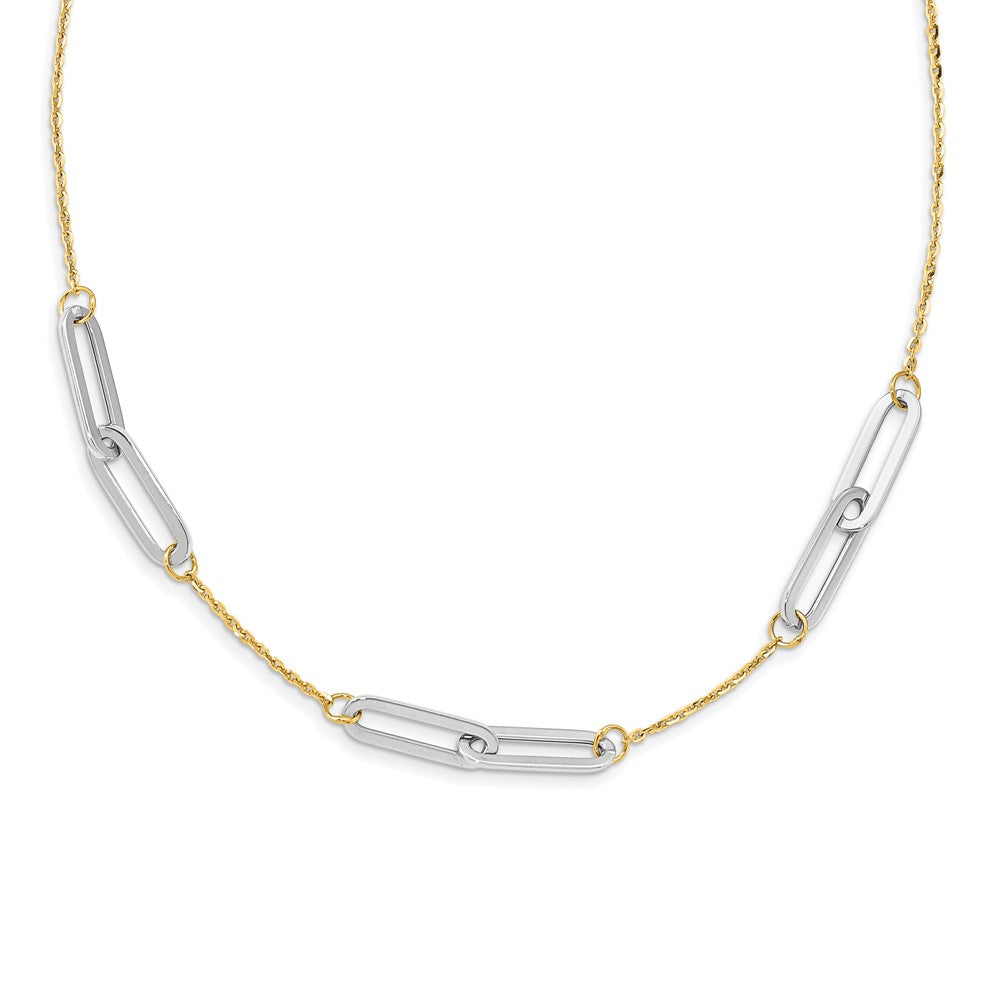 14k Two-tone Polished w/1in ext. Necklace