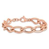 Load image into Gallery viewer, 14k Rose Gold Polished Link w/ .5in ext Bracelet
