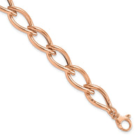 Load image into Gallery viewer, 14k Rose Gold Polished Link w/ .5in ext Bracelet
