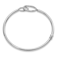 Load image into Gallery viewer, 14K White Gold Polished Double Circled Hinged Bangle
