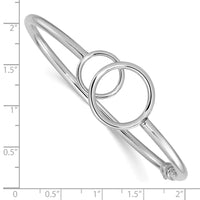 Load image into Gallery viewer, 14K White Gold Polished Double Circled Hinged Bangle
