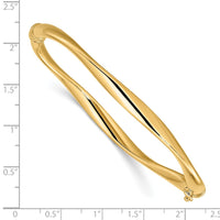 Load image into Gallery viewer, 14K Polished Twisted Hinged Bangle
