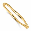 14K Polished Twisted Hinged Bangle
