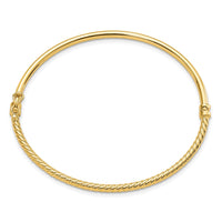 Load image into Gallery viewer, 14K Polished Textured Hinged Bangle
