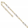 14K Two-tone Paperclip Link 9 inch Plus 1 inch Extender - Total 10 inch Anklet