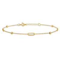 Load image into Gallery viewer, 14K Polished Diamond-cut Beads with 1in. ext. Anklet
