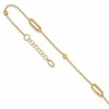 14K Ovals and Beads 9 inch Plus 1 inch Extender - Total 10 inch Anklet