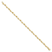 Load image into Gallery viewer, 14K Polished Diamond-cut Beads Link Bracelet

