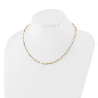 Load image into Gallery viewer, 14K Polished and Textured Paperclip Link Necklace
