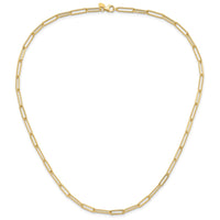Load image into Gallery viewer, 14K Polished and Textured Paperclip Link Necklace
