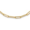 14K Polished and Textured Paperclip Link Necklace