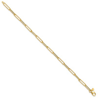 Load image into Gallery viewer, 14K Polished and Textured Paperclip Link Bracelet
