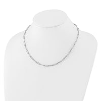 Load image into Gallery viewer, 14K White Gold Polished / Textured Paperclip Link Necklace
