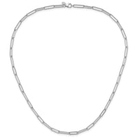 Load image into Gallery viewer, 14K White Gold Polished / Textured Paperclip Link Necklace
