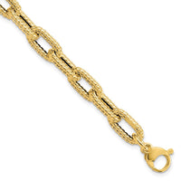 Load image into Gallery viewer, 14K Textured Hollow Fancy Link Bracelet

