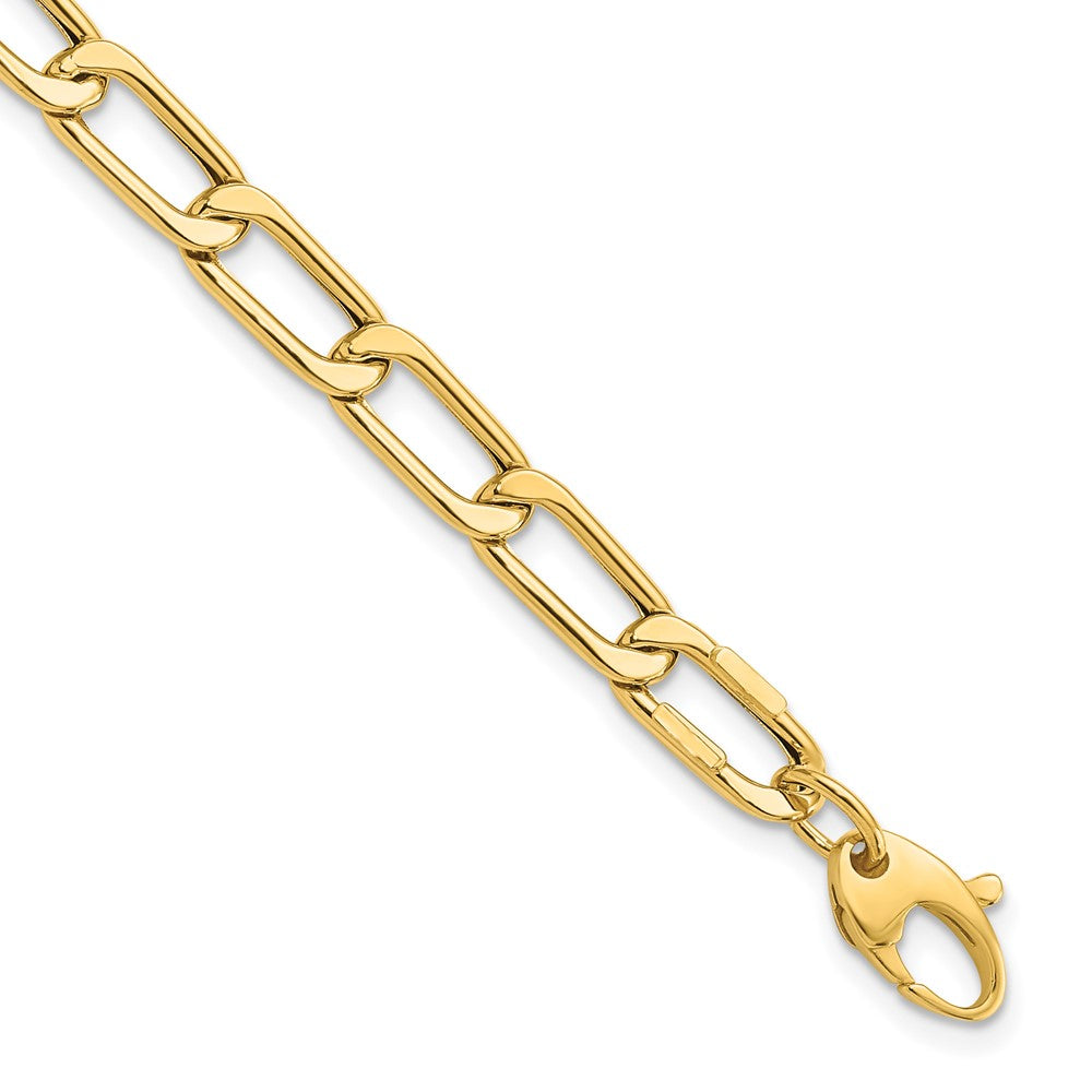14K Polished Hollow Fancy Link Bracelet