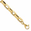 14K Polished Hollow Hammered Link Bracelet