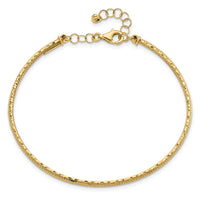Load image into Gallery viewer, 14K Diamond-cut and Textured with Safety Chain Bangle
