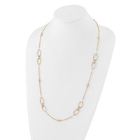 Load image into Gallery viewer, 14K Two-tone Dia-cut Beads Fancy Link with 1in. ext Necklace
