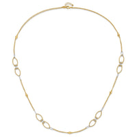 Load image into Gallery viewer, 14K Two-tone Dia-cut Beads Fancy Link with 1in. ext Necklace
