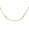 14K Two-tone Dia-cut Beads Fancy Link with 1in. ext Necklace