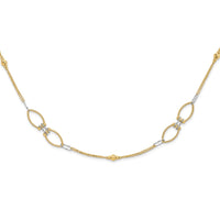 Load image into Gallery viewer, 14K Two-tone Dia-cut Beads Fancy Link with 1in. ext Necklace
