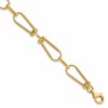 14K Dia-cut and Textured Fancy Link Bracelet
