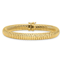 Load image into Gallery viewer, 14K Polished and Diamond-cut Domed Bracelet
