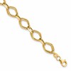 14K Polished and Textured Fancy Link Bracelet