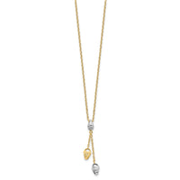 Load image into Gallery viewer, 14K Two-tone Diamond-cut Beads Drop Necklace
