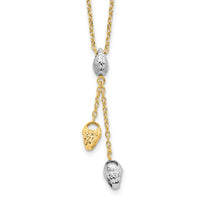 Load image into Gallery viewer, 14K Two-tone Diamond-cut Beads Drop Necklace
