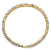 Load image into Gallery viewer, 14K w/Rhodium Polished Mesh Stretch Bracelet
