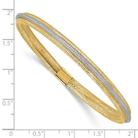 Load image into Gallery viewer, 14K w/Rhodium Polished Mesh Stretch Bracelet

