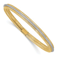 Load image into Gallery viewer, 14K w/Rhodium Polished Mesh Stretch Bracelet
