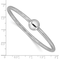 Load image into Gallery viewer, 14K w/White RH-plating Polished with Bead Stretch Bracelet
