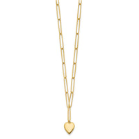 Load image into Gallery viewer, 14K Polished Heart Paperclip Link Necklace
