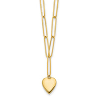Load image into Gallery viewer, 14K Polished Heart Paperclip Link Necklace
