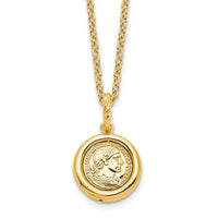 Load image into Gallery viewer, 14K Polished Replica Roman Coin 18in Necklace
