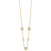 Load image into Gallery viewer, 14K Polished and Filigree Circle Stations with 1in. ext. Necklace
