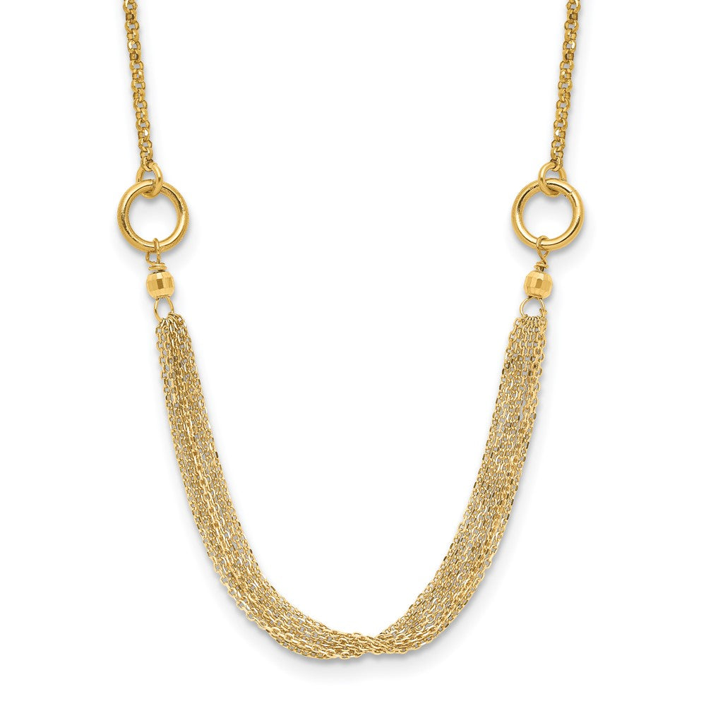 14K Diamond-cut Multi-strand Accent with 1in. ext. Necklace