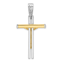 Load image into Gallery viewer, 14K Two-tone Polished Crucifix Pendant
