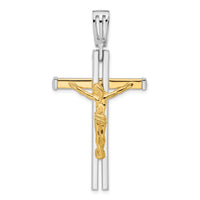 Load image into Gallery viewer, 14K Two-tone Polished Crucifix Pendant
